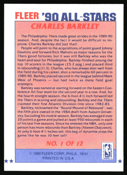 1990-91 Fleer #1 Charles Barkley All-Stars