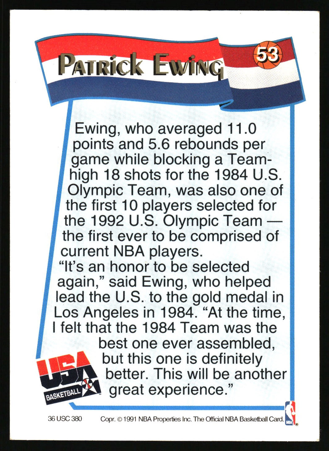 1991-92 Hoops McDonald's #53 Patrick Ewing