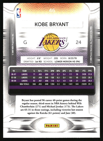 2009-10 Panini Prestige #46 Kobe Bryant