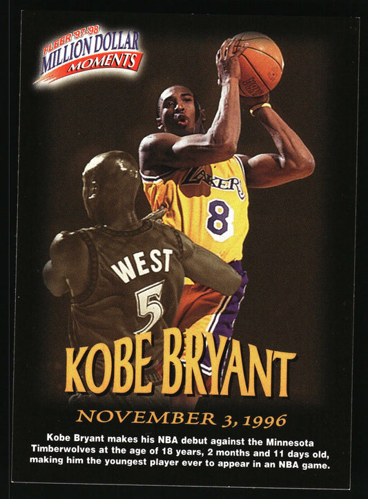 1997-98 Fleer #31 Kobe Bryant Million Dollar Moments
