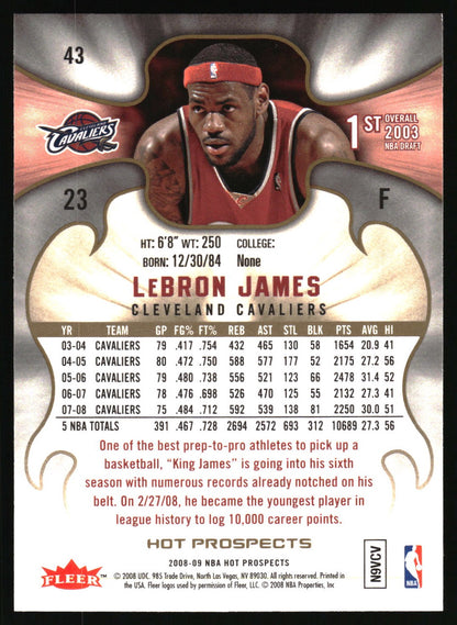 2008-09 Fleer Hot Prospects #43 LeBron James