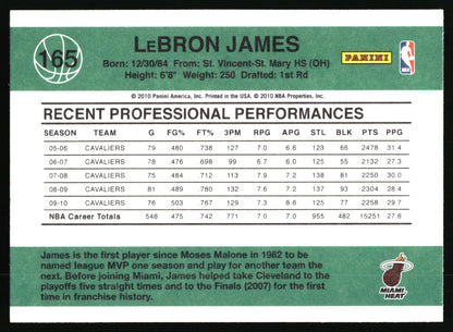 2010-11 Donruss #165 LeBron James