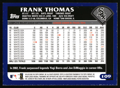 2003 Topps #109 Frank Thomas Home Team Advantage