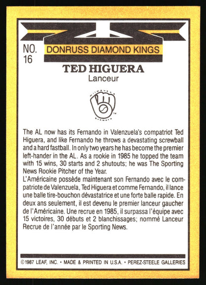 1987 Leaf #16 Ted Higuera