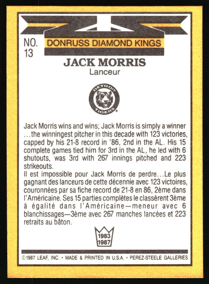 1987 Leaf #13 Jack Morris