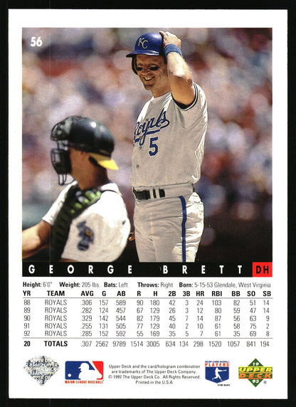 1993 Upper Deck #56 George Brett Gold Hologram