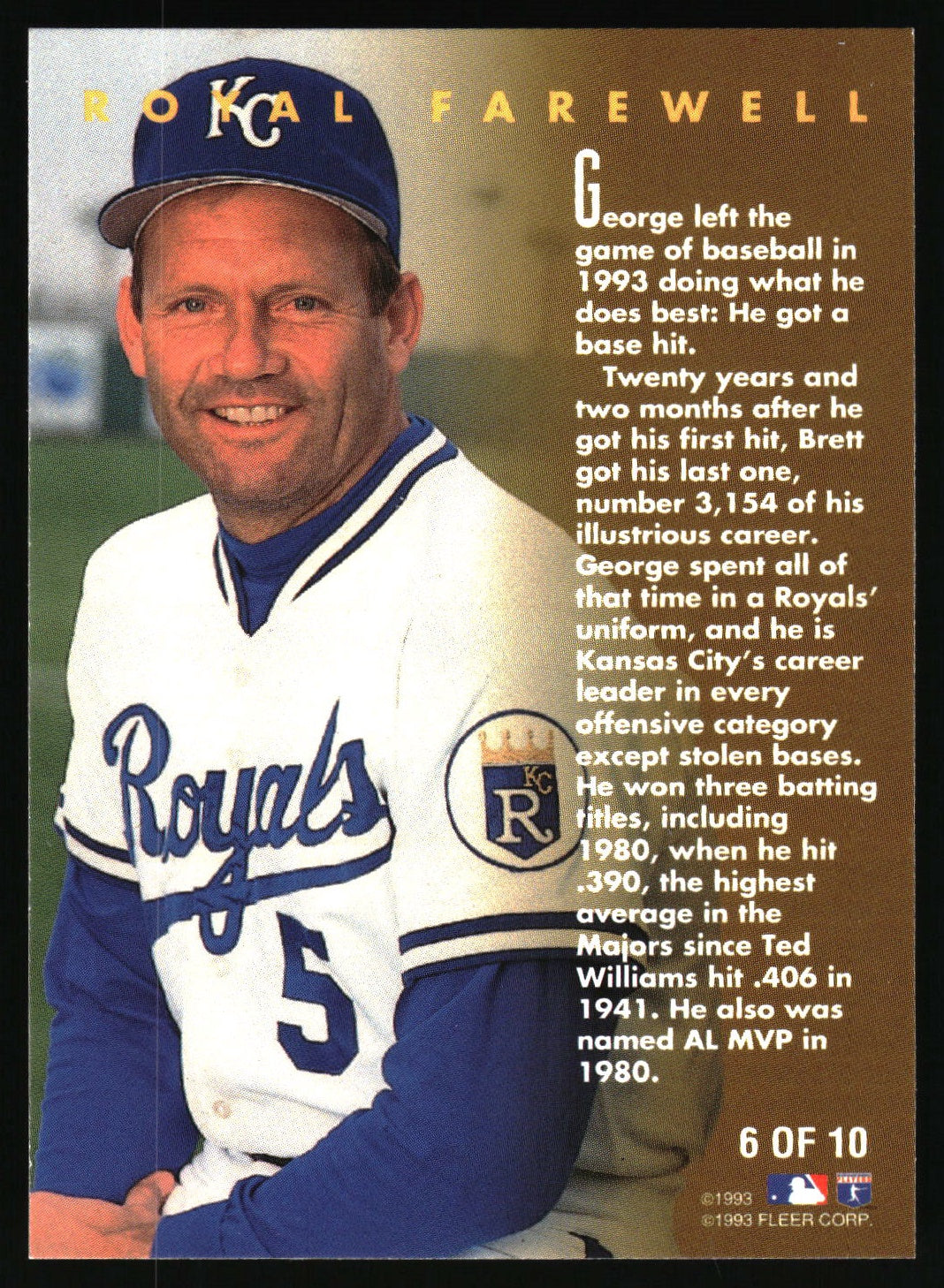 1994 Fleer #6 George Brett Golden Moments