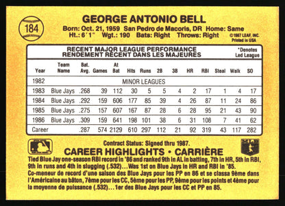 1987 Leaf #184 George Bell