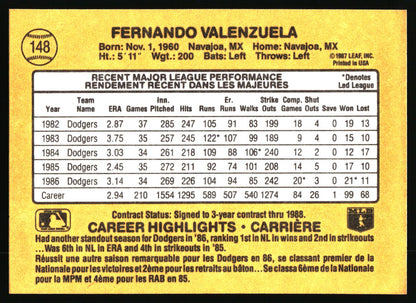 1987 Leaf #148 Fernando Valenzuela
