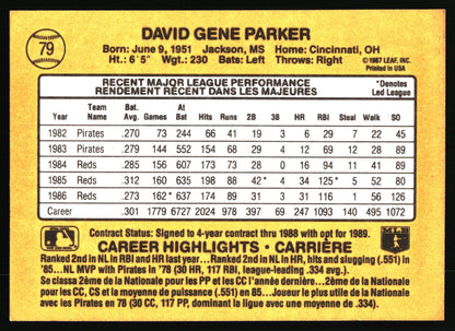 1987 Leaf #79 Dave Parker