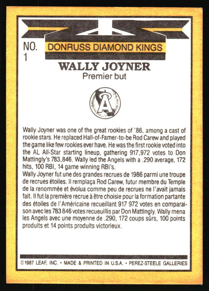 1987 Leaf #1 Wally Joyner