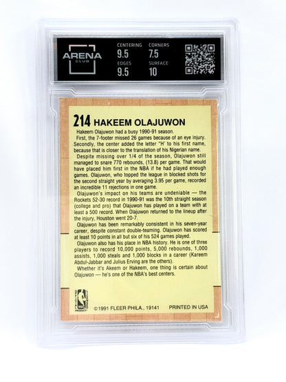 1991-92 Fleer #214 Hakeem Olajuwon