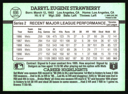 1991 Donruss #696b Darryl Strawberry
