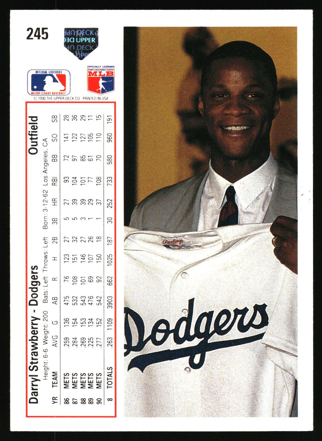 1991 Upper Deck #245 Darryl Strawberry