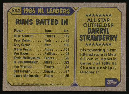 1987 Topps #601 Darryl Strawberry