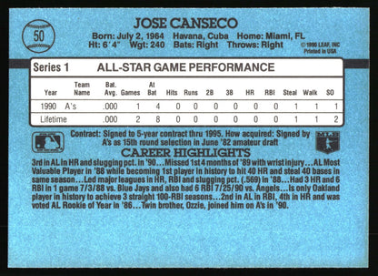 1991 Donruss #50 Jose Canseco