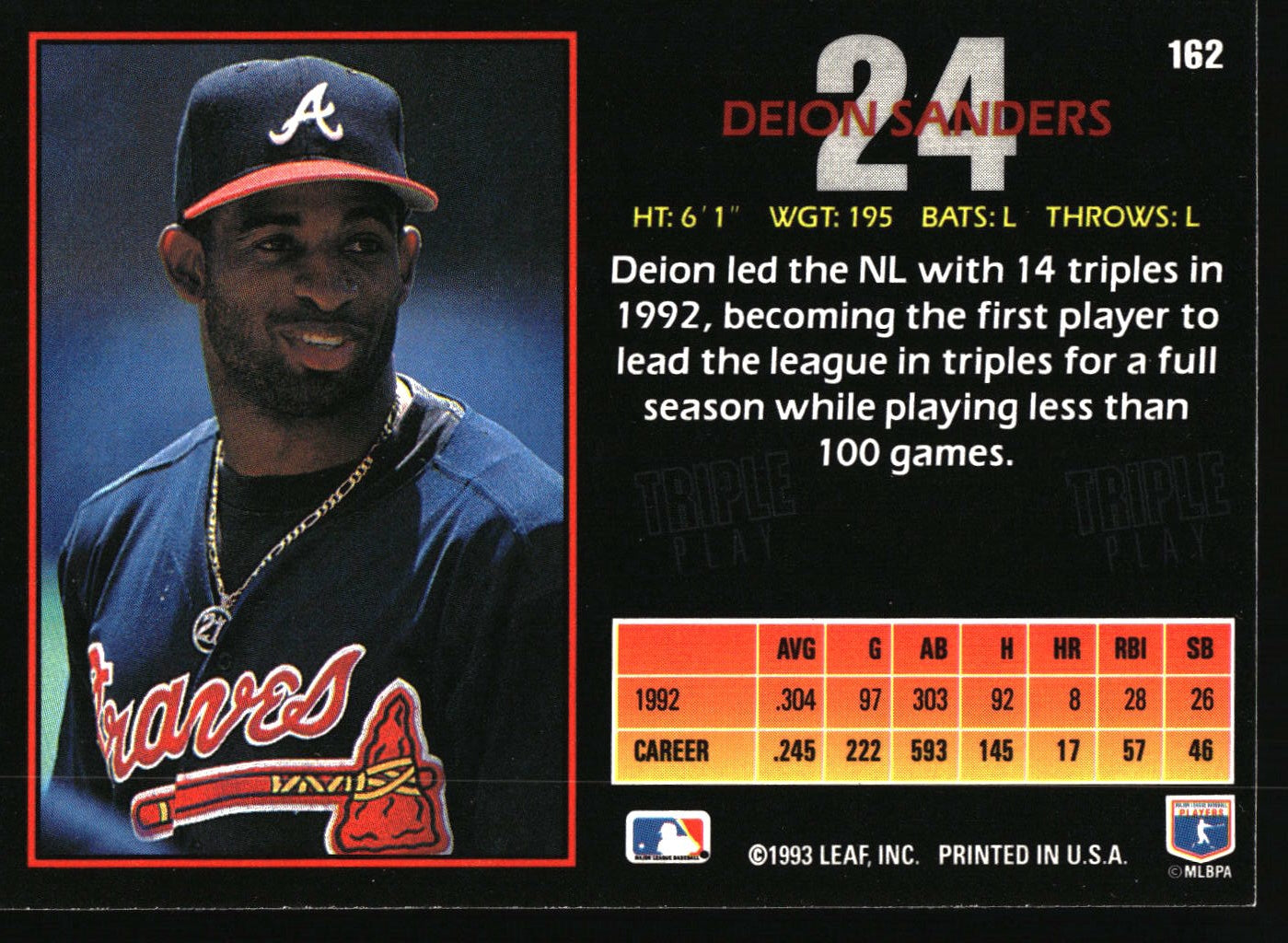 1993 Triple Play #162 Deion Sanders