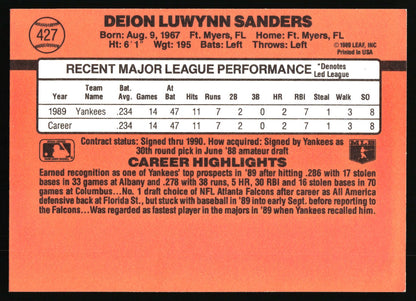 1990 Donruss #427 Deion Sanders