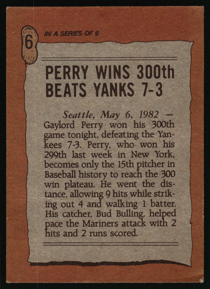 1983 Topps Gaylord Perry Peanut Farm #6 Gaylord Perry