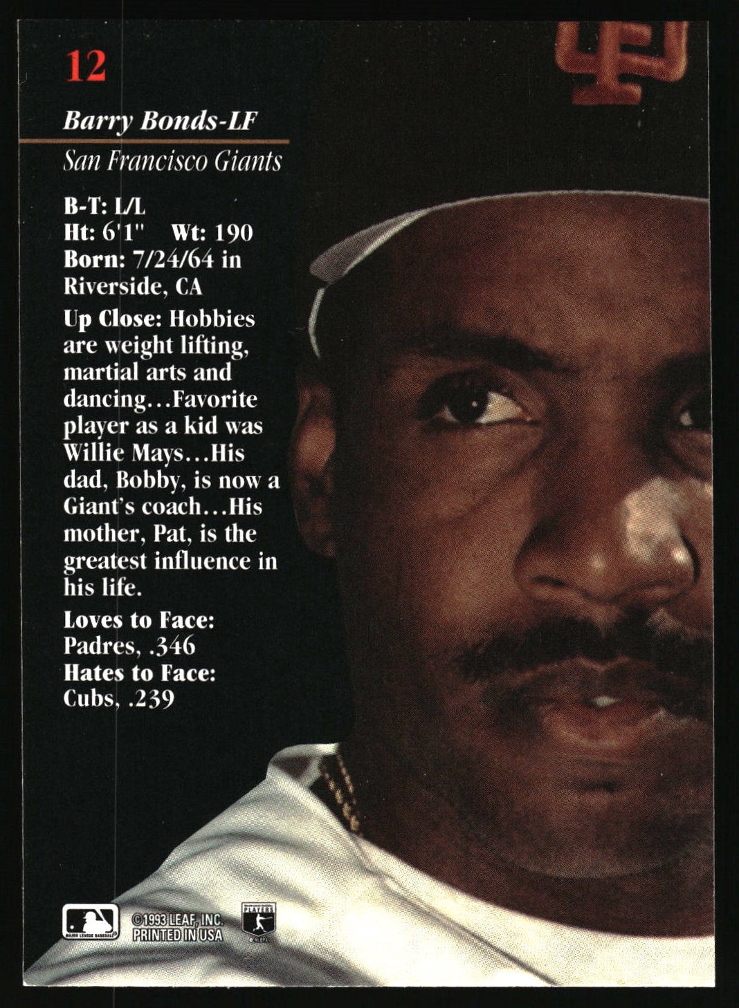 1993 Studio #12 Barry Bonds