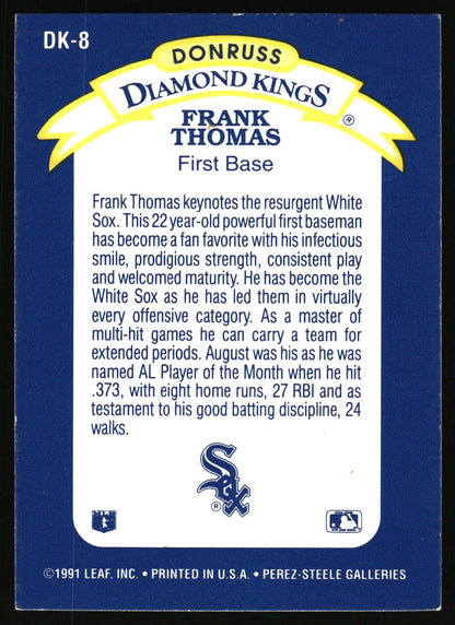 1992 Donruss #DK-8 Frank Thomas Diamond Kings