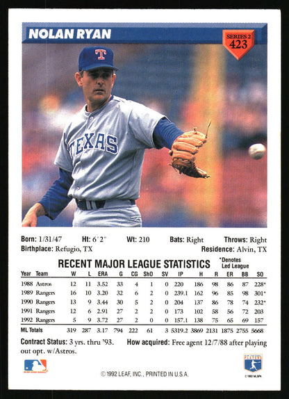 1993 Donruss #423 Nolan Ryan