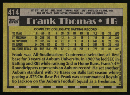 1990 Topps #414c Frank Thomas