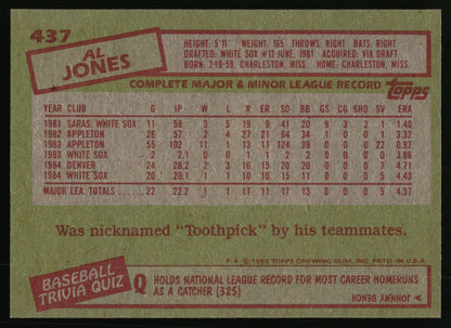 1985 Topps #437 Al Jones