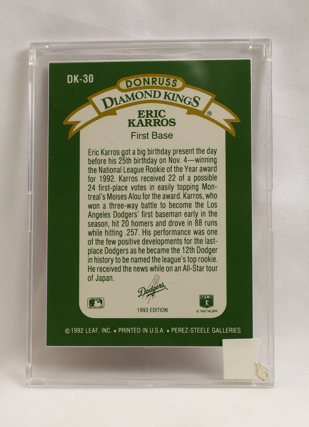 1993 Donruss #DK-30 Eric Karros Diamond Kings