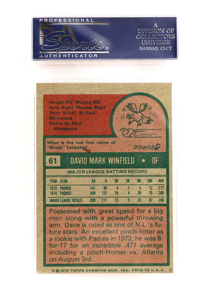 1975 Topps #61 Dave Winfield