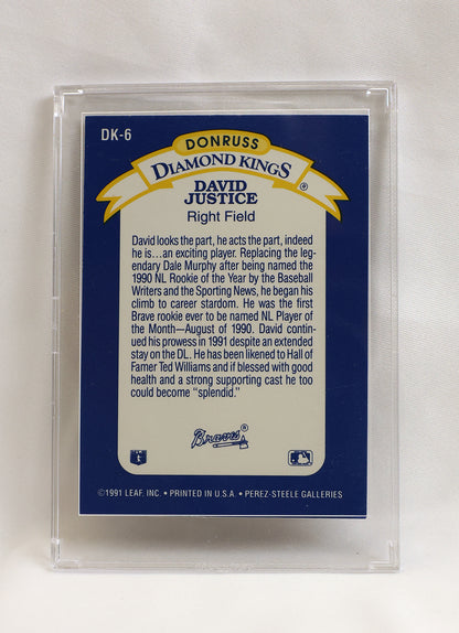 1992 Donruss #DK-6 David Justice Diamond Kings