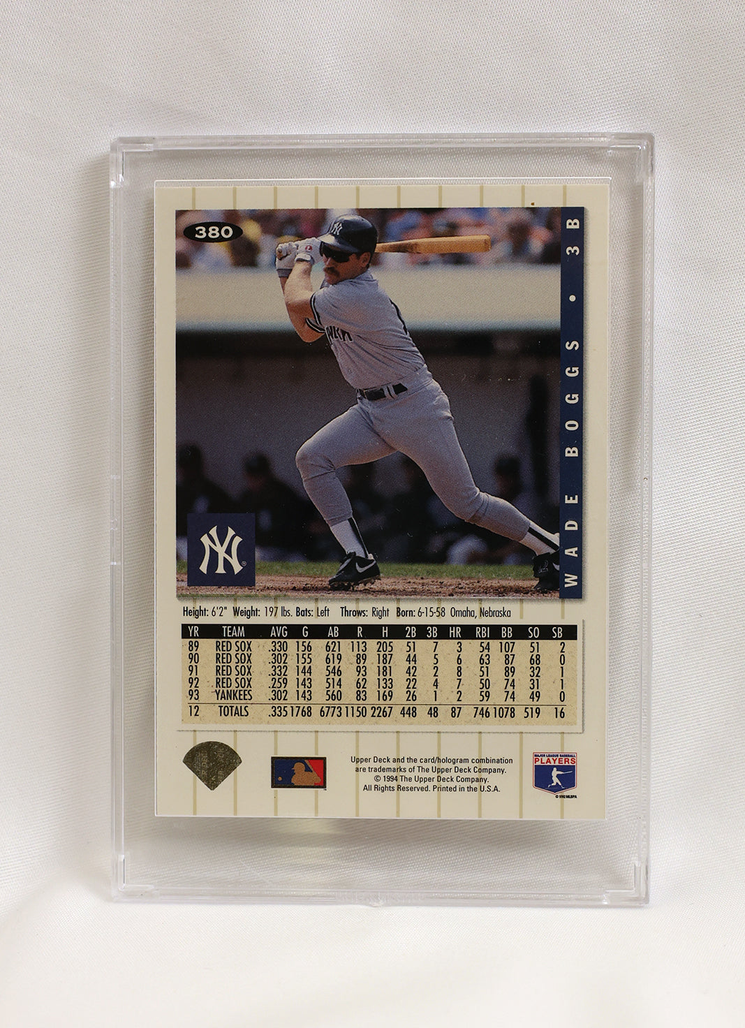 1994 Collector's Choice #380 Wade Boggs Silver Signature