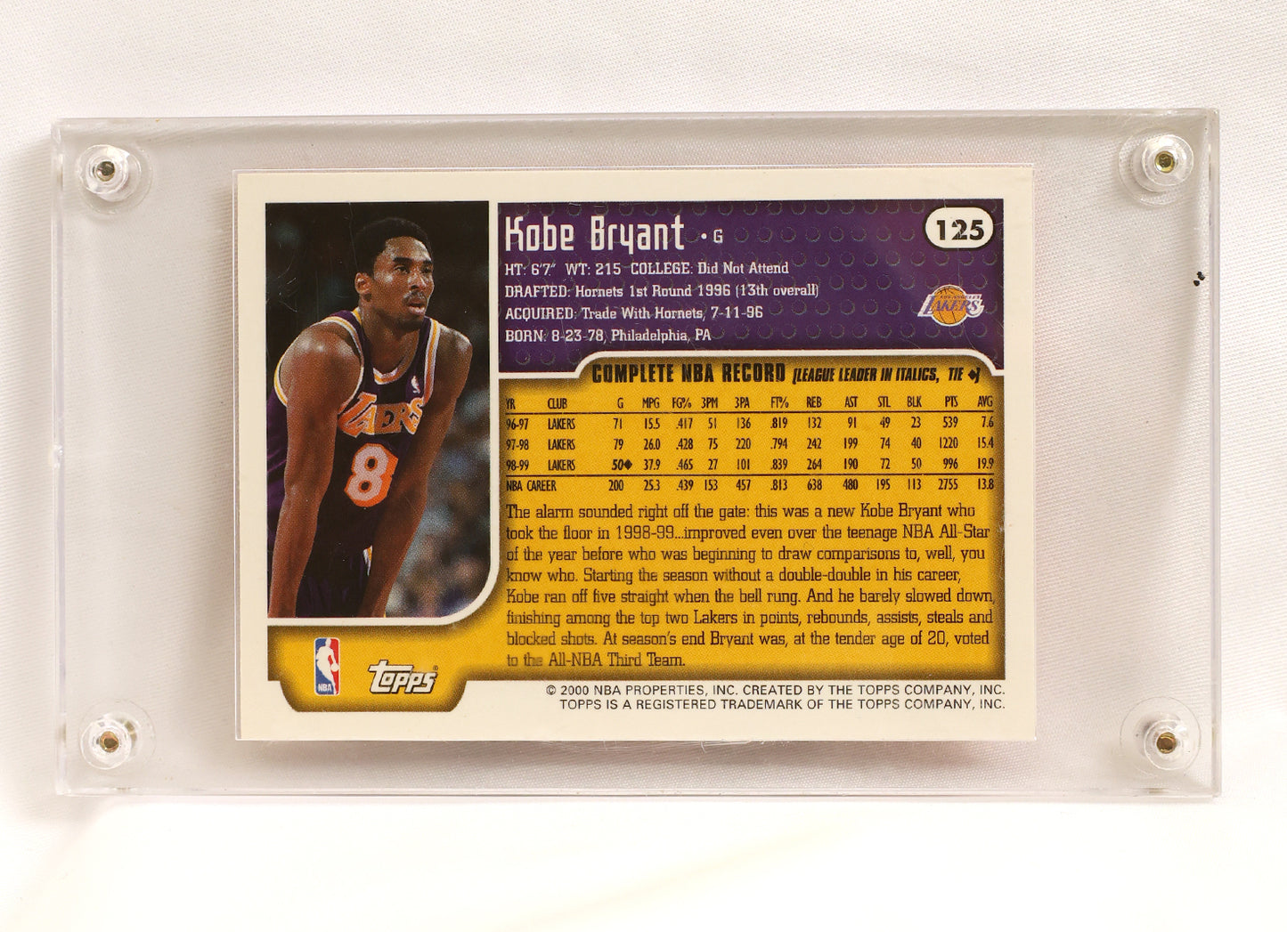 1999-00 Topps #125 Kobe Bryant