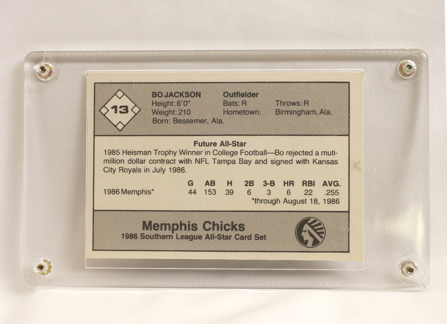1986 Jennings Southern League All-Stars #13 Bo Jackson