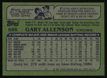 1982 Topps #686 Gary Allenson