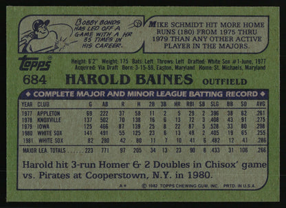 1982 Topps #684 Harold Baines