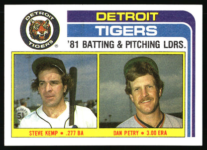 1982 Topps #666 Tigers Leaders / Checklist (Steve Kemp / Dan Petry)