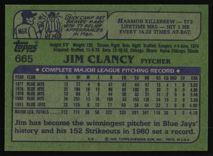 1982 Topps #665 Jim Clancy