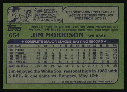 1982 Topps #654 Jim Morrison