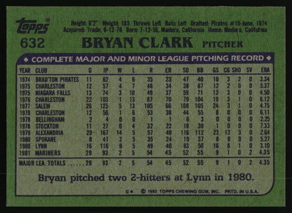 1982 Topps #632 Bryan Clark