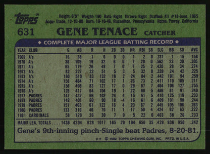 1982 Topps #631 Gene Tenace