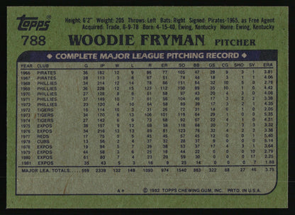 1982 Topps #788 Woodie Fryman