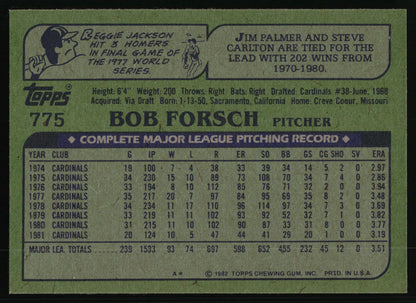 1982 Topps #775 Bob Forsch