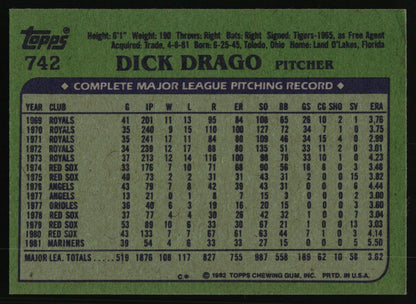 1982 Topps #742 Dick Drago