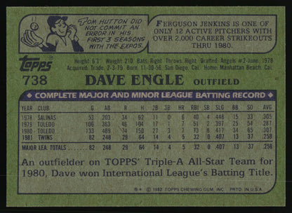 1982 Topps #738 Dave Engle
