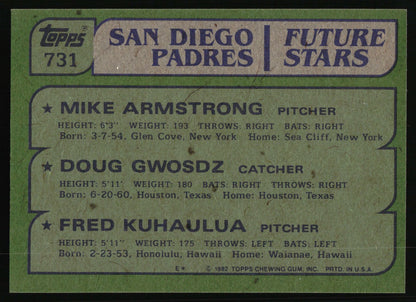 1982 Topps #731 (Mike Armstrong / Doug Gwosdz / Fred Kuhaulua)