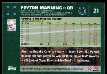 2007 Topps #21 Peyton Manning