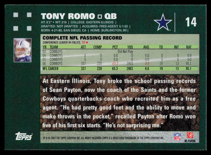 2007 Topps #14 Tony Romo