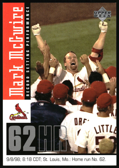 1998 Upper Deck Mark McGwire's Chase for 62 Mark McGwire