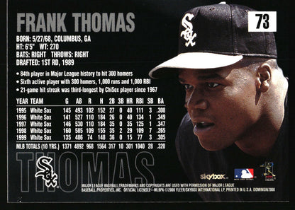 2000 SkyBox Dominion #73 Frank Thomas